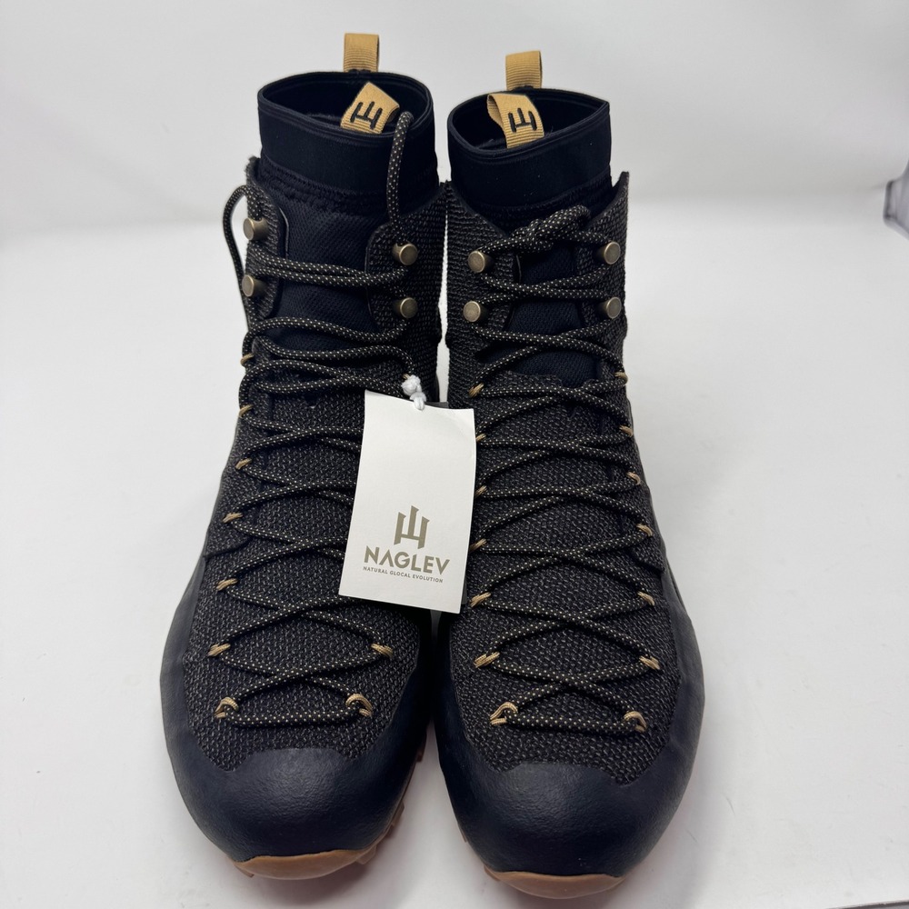 Naglev Unico Combat Black Kevlar Hiking Boots Mens Euro 45.5 High Top Gum Sole - Picture 2 of 7